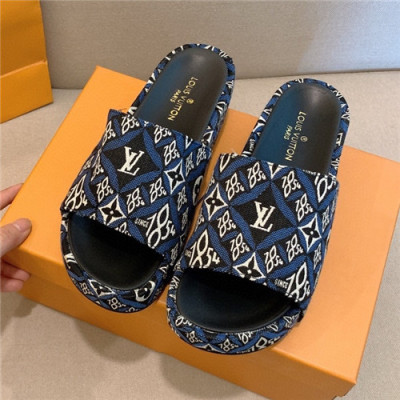 Louis Vuitton 2021 Women's Canvas Slipper,LOUS2072 - 루이비통 2021 여성용 캔버스 슬리퍼,Size(225-250),네이비