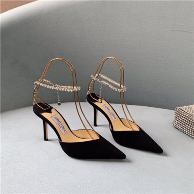 Jimmy Choo 2021 Women's Leather High Heel Sandal,JIMS0101 - 지미츄 2021 여성용 레더 하이힐 샌들,Size(225-250),블랙