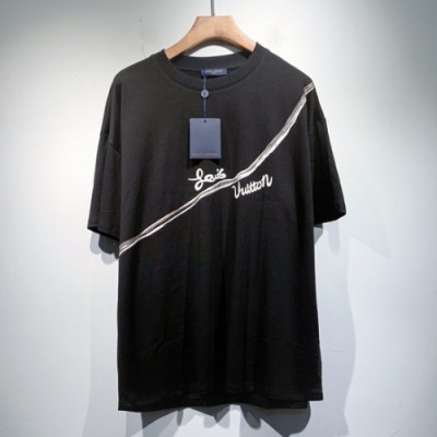 Louis vuitton  Mm/Wm Logo Short Sleeved Tshirts Black - 루이비통 2021 남/녀 로고 반팔티 Lou02918x Size(s - 2xl) 블랙