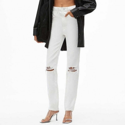 Alexsander Wang   Womens Logo Classic Denim Pants White - 알렉산더왕 2021 여성 로고 클래식 데님 팬츠 Alw0173x Size(25 - 30) 화이트