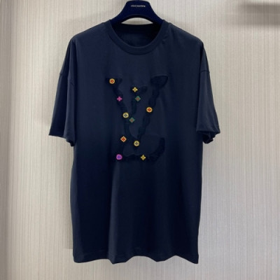 Louis vuitton  Mm/Wm Logo Short Sleeved Tshirts Black - 루이비통 2021 남/녀 로고 반팔티 Lou02947x Size(s - 2xl) 블랙