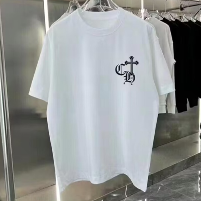 Chrome hearts  Mens Logo Casual Short Sleeved Tshirts White - 크롬하츠 2024 남성 로고 캐쥬얼 반팔티 Chr0367x Size(m - xl) 화이트