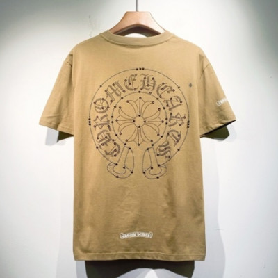 Chrome hearts  Mens Logo Casual Short Sleeved Tshirts Camel - 크롬하츠 2021 남성 로고 캐쥬얼 반팔티 Chr0368x Size(s - 2xl) 카멜