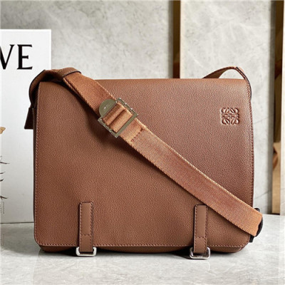 [로에베]Loewe 2021 Men's Leather Messanger Bag/Cross Bag,33cm,LOEB0534 - 로에베 2021 남성용 레더 메신저백/크로스백,33cm,브라운