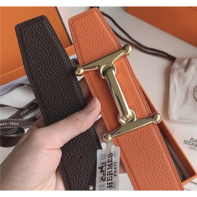 Hermes 2021 Men's Leather Belt,3.8cm,HERBT0150 - 에르메스 2021 남성용 레더 벨트,3.8cm,오렌지