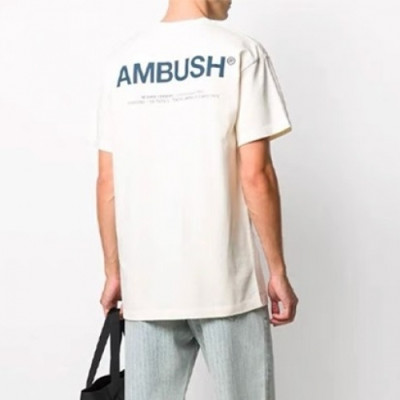 Ambush  Mens Logo Cotton Short Sleeved Tshirts White - 앰부시 2021 남성 로고 코튼 반팔티 Amb0045x Size(s - xl) 화이트