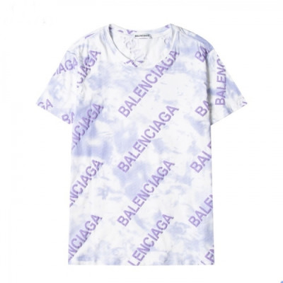 Balenciaga  Mm/Wm Logo Cotton Short Sleeved Tshirts Purple - 발렌시아가 2021 남/녀 로고 코튼 반팔티 Bal01090x Size(s - 2xl) 퍼플