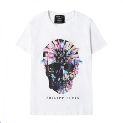 Philipp-plein  Mens Logo Cotton Short Sleeved Tshirts White - 필립플레인 2021 남성 로고 코튼 반팔티 Phi0143x Size(s - 2xl) 화이트