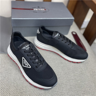 Prada 2021 Men's Leather Sneakers,PRAS0805 - 프라다 2021 남성용 레더 스니커즈,Size(240-270),블랙