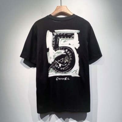 Chanel  Mm/Wm 'CC' Logo Cotton Short Sleeved Tshirts Black - 샤넬 2021 남/녀 'CC'로고 코튼 반팔티 Cnl0718x Size(s - 2xl) 블랙