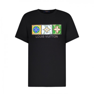 Louis vuitton  Mm/Wm Logo Short Sleeved Tshirts Black - 루이비통 2021 남/녀 로고 반팔티 Lou03327x Size(s - xl) 블랙