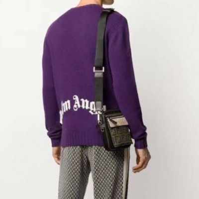 Palm Angels  Mens Logo Crew-neck Sweaters Purple - 팜 엔젤스 2021 남성 로고 크루넥 스웨터 Pam0314x Size(s - 2xl) 퍼플