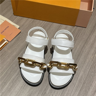 Louis Vuitton 2021 Women's Leather Sandal,LOUS2126 - 루이비통 2021 여성용 레더 샌들,Size(225-250),화이트