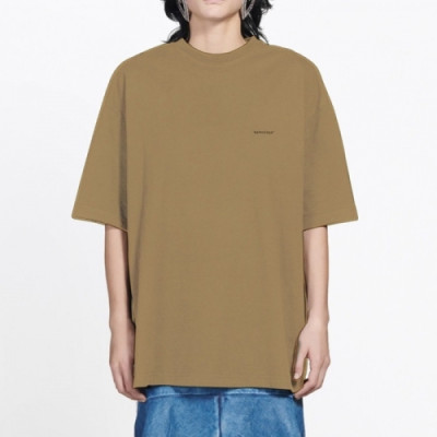 Balenciaga  Mm/Wm Logo Cotton Short Sleeved Tshirts Camel - 발렌시아가 2021 남/녀 로고 코튼 반팔티 Bal01100x Size(xs - l) 카멜