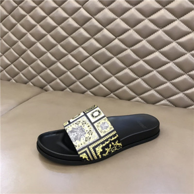 Versace 2021 Men's Leather Slipper,VERS0575 - 베르사체 2021 남성용 레더 슬리퍼,Size(240-270),블랙