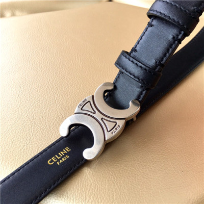 Celine 2021 Women's Leather Belt,2.5cm,CELBT0016 - 셀린느 2021 여성용 레더 벨트,2.5cm, 블랙