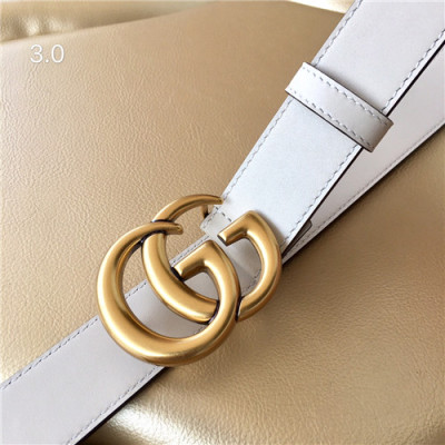 Gucci 2021 Women's Leather Belt,3.0cm,GUBT0198 - 구찌 2021 여성용 레더 벨트,3.0cm,화이트