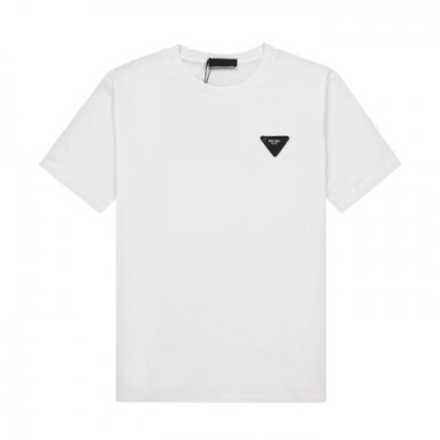 Prada   Mm/Wm Basic Logo Short Sleeved Tshirts White - 프라다 2021 남/녀 베이직 로고 반팔티 Pra02312x Size(s - xl) 화이트