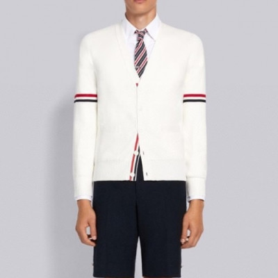 Thom Browne  Mm/Wm Strap V-neck Cardigan White - 톰브라운 2021 남/녀 스트랩 브이넥 가디건 Thom01309x Size(1 - 4) 화이트