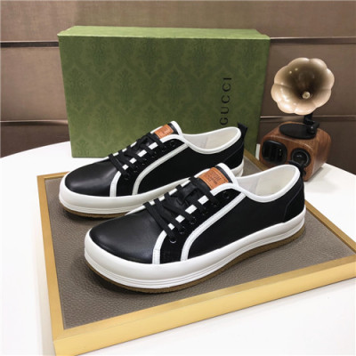 [매장판]Gucci 2021 Men's Leather Sneakers,GUCS1588 - 구찌 2021 남성용 레더 스니커즈,Size(240-270),블랙