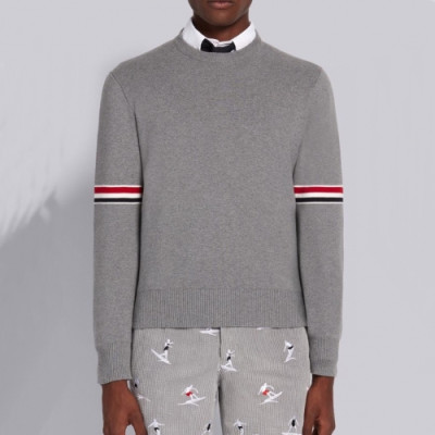 Thom Browne  Mm/Wm Strap Crew-neck Wool Sweaters Gray - 톰브라운 2021 남/녀 스트랩 크루넥 울 스웨터 Thom01334x Size(1- 4) 그레이