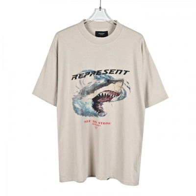 Represent  Mm/Wm Wolf Logo Cotton Short Sleeved Tshirts Ivory - 리프리젠트 2021 남자 울프 로고 코튼 반팔티 Rep0013x Size(s - xl) 아이보리