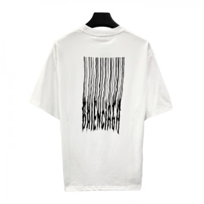 Balenciaga  Mm/Wm Logo Cotton Short Sleeved Tshirts White - 발렌시아가 2021 남/녀 로고 코튼 반팔티 Bal01126x Size(xs - m) 화이트