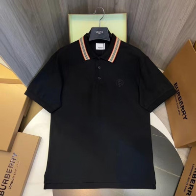 버버리 남성 블랙 폴로 반팔티 - Burberry Mens Black Tshirts - buc04024x