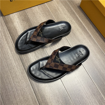 Louis Vuitton 2021 Men's Leather Slipper,LOUS2187 - 루이비통 2021 남성용 레더 슬리퍼,Size(240-270),브라운