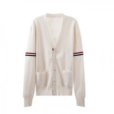 Thom Browne  Mm/Wm Strap V-neck Cardigan White - 톰브라운 2021 남/녀 스트랩 브이넥 가디건 Thom01359x Size(1 - 4) 화이트