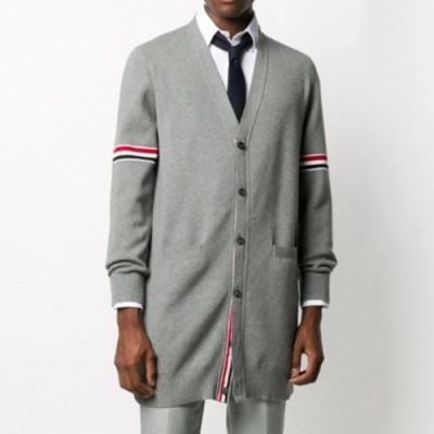 Thom Browne  Mm/Wm Strap V-neck Cardigan Gray - 톰브라운 2021 남/녀 스트랩 브이넥 가디건 Thom01363x Size(1 - 4) 그레이