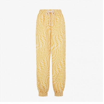 Fendi  Womens Casual Initial Logo Casual Training Pants Yellow - 펜디 2021 여성 캐쥬얼 이니셜 로고 캐쥬얼 트레이닝 팬츠 Fen01008x Size(s - l) 옐로우