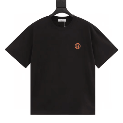 Hermes  Mens Crew-neck Short Sleeved Tshirts Black - 에르메스 2024 남성 크루넥 반팔티 Her0676x Size(s - xl) 블랙