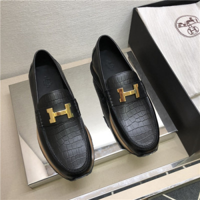 Hermes 2021 Men's Leather Loafer,HERS0517 - 에르메스 2021 남성용 레더 로퍼,Size(240-270),블랙