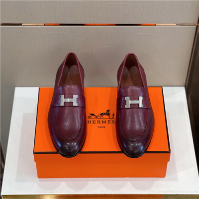 Hermes 2021 Men's Leather Loafer,HERS0531 - 에르메스 2021 남성용 레더 로퍼,Size(240-270),와인