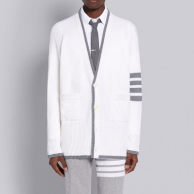 Thom Browne  Mm/Wm Strap V-neck Cardigan Ivory - 톰브라운 2021 남/녀 스트랩 브이넥 가디건 Thom01377x Size(0 - 1) 아이보리