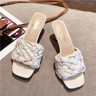 Chanel 2021 Women's Leather Slipper,CHAS0653 - 샤넬 2021 여성용 레더 슬리퍼,Size(225-250),화이트