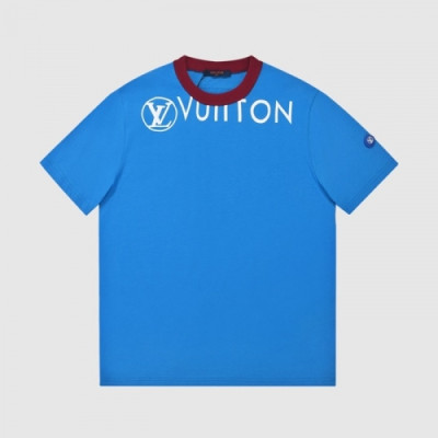 Louis vuitton  Mm/Wm Logo Short Sleeved Tshirts Blue - 루이비통 2021 남/녀 로고 반팔티 Lou03522x Size(s - l) 블루