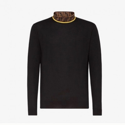 Fendi  Mens Logo Crew-neck Sweaters Black - 펜디 2021 남성 로고 크루넥 스웨터 Fen01017x Size(xs - l) 블랙