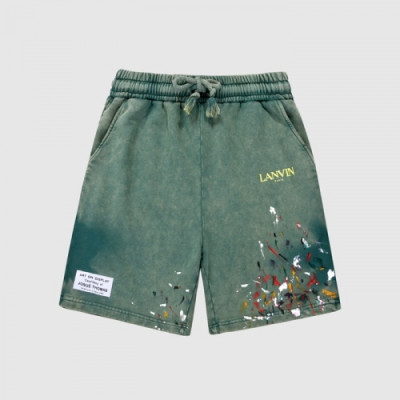 LANVIN Mens Half-pants Green - 랑방 2021 남/녀 로고 반바지 - Lan02x