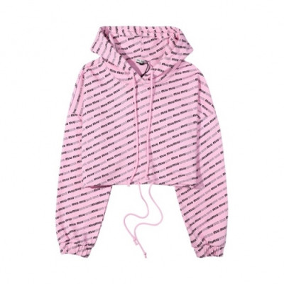 Miumiu Ladies Casual Hoodie Pink - 미우미우 2021 여성 캐쥬얼 후드티 Miu0224x Size(s - l) 핑크