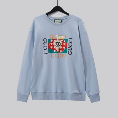 Gucci  Mm/Wm Logo Crew-neck Cotton Tshirts Blue - 구찌 2021 남/녀 로고 코튼 크루넥 코튼 긴팔티 Guc04018x Size(xs - l) 블루