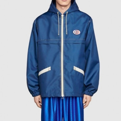 Gucci  Mens Logo Casual Windproof Jackets Blue - 구찌 2021 남성 로고 캐쥬얼 방풍 자켓 Guc04047x Size(m - 2xl) 블루