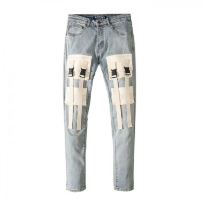 Palm Angels Mens Logo Casual Denim Pants Blue - 팜 엔젤스 2021 남성 로고 캐쥬얼 데님 팬츠 Pam0335x Size(29 - 40) 블루