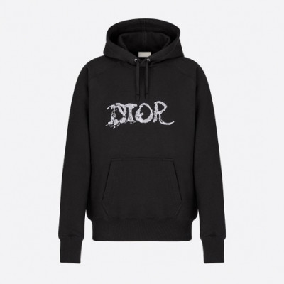 Dior  Mm/Wm  Logo Casual Cotton Hoodie Black - 디올 2021 남/녀 로고 캐쥬얼 코튼 후디 Dio01418 Size(s - xl) 블랙