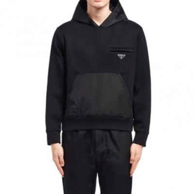 Prada  Mens Casual Cotton Hoodie Black - 프라다 2021 남성 캐쥬얼 코튼 후드티 Pra02399x Size(m - 2xl) 블랙