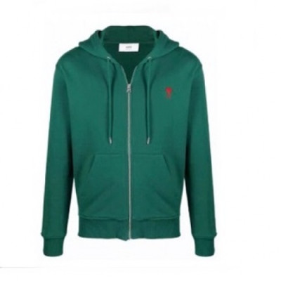 Ami  Mens Logo Casual Cotton Hoodie Green - 아미 2021 남성 로고 코튼 후드티 Ami0197x Size(s - xl) 그린