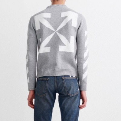 Off-white  Mm/Wm Brush Mohair Knit Sweater Gray - 오프화이트 2021 남자 브러쉬 모헤어 니트 스웨터 Off0793x Size(xs - l) 그레이