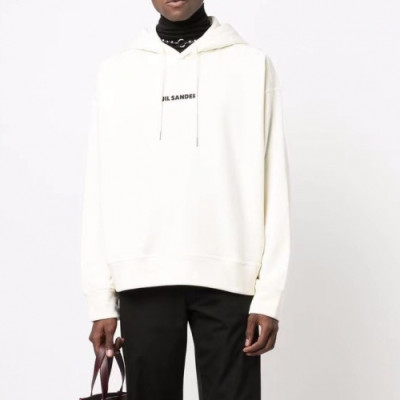 Jil Sander  Mm/Wm Basic Crew-neck Cotton Hoodie  - 질샌더 2021 남/녀 베이직 크루넥 코튼 후드티 Jil0029x Size(s - l) 화이트