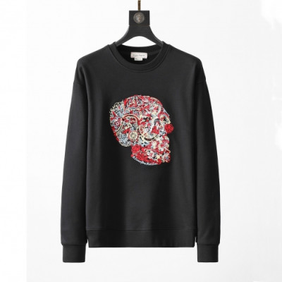 Alexander McQueen  Mens Crew-neck Cotton Tshirts Black - 알렉산더 맥퀸 2021 남성 크루넥 코튼 긴팔티 Ale0101x Size(m - 3xl) 블랙